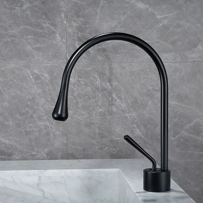 DecorBites™ Brushed Gold Basin Faucet Hot Cold Black Sink Kitchen Swivel Water Crane