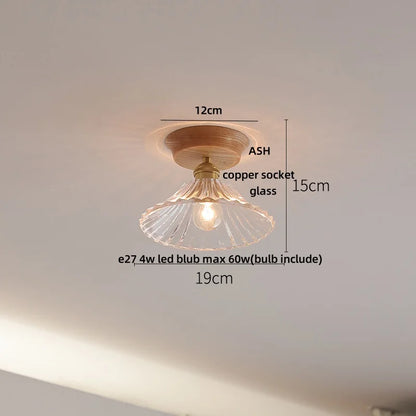 DecorBites™ Clear Glass LED Ceiling Light, Modern Nordic Bedroom Decor Ceiling Lamp