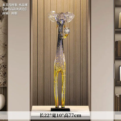 DecorBites™ Elephant Floor Decoration Sculpture Living Room TV Cabinet Ornament Figurine