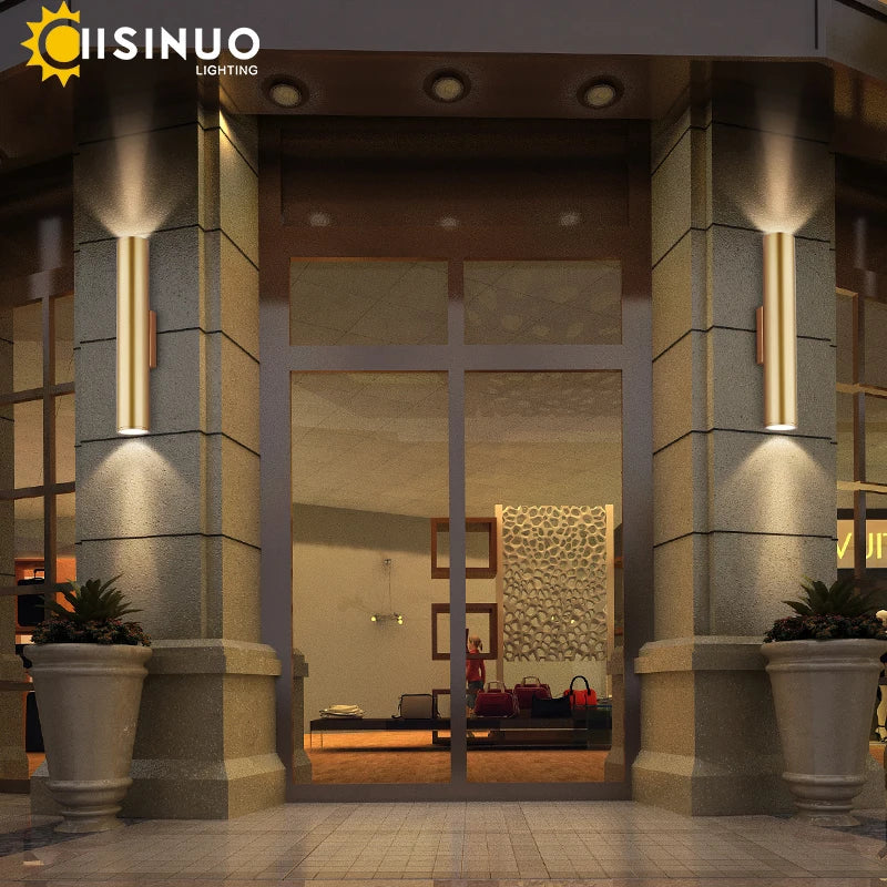 DecorBites™ Gold LED Wall Lamp 96V 220V IP67 Waterproof Outdoor Sconce Light