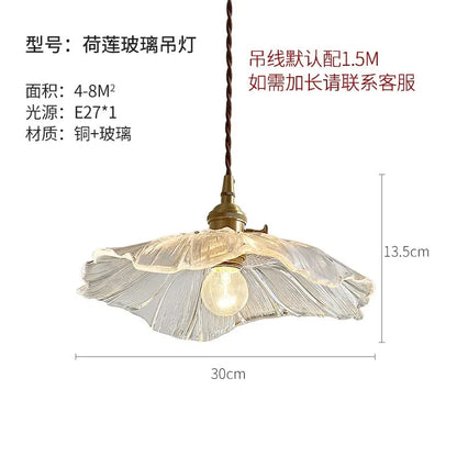 Vintage Flower Glass Pendant Light Fixture