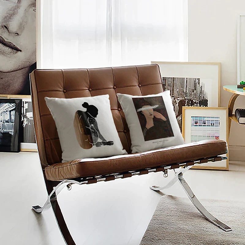 Funda de cojín para sofá DecorBites™ con diseño geométrico artístico - Decoración de lujo para el hogar