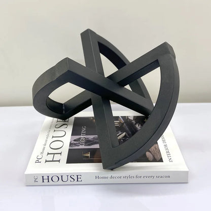 ديكور بايتس™ - زخارف هندسية مجوفة سوداء تجريدية للديكور المنزلي - حرف يدوية