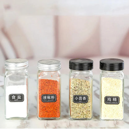 DecorBites™ Glass Seasoning Jar Set Kitchen Spice Box Canister BBQ Bottle Jar