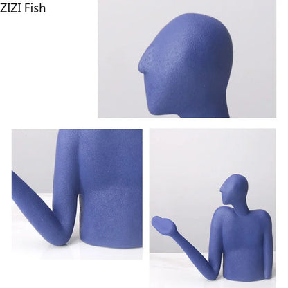 DecorBites™ Abstract Character Resin Sculpture Desk Decoration for Modern Aesthetics