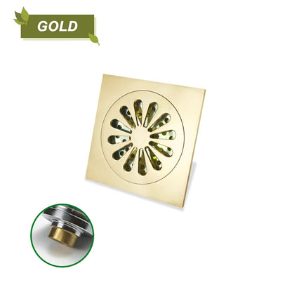 مصرف أرضية دش مربع من النحاس من DecorBites™ للمطبخ والحمام، مقاوم للحشرات والروائح