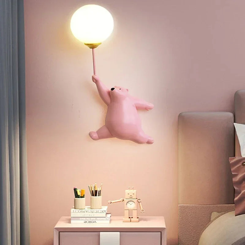 Bear Moon Wall Light