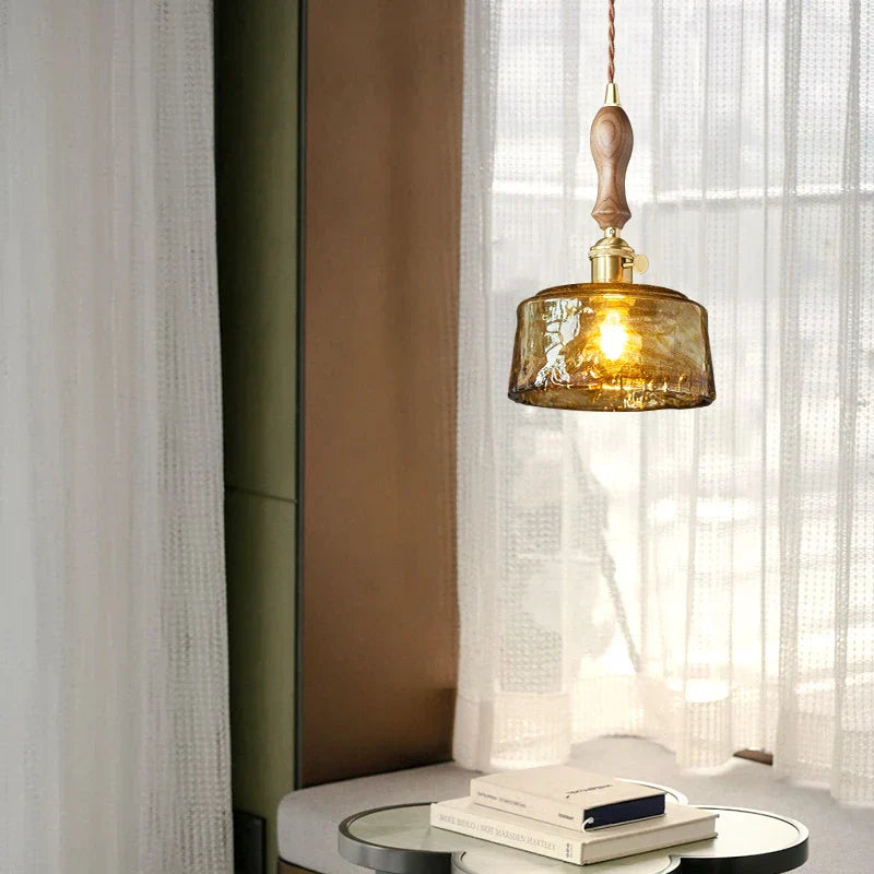 Lámpara colgante de vidrio ámbar LED Decorbites™ - Estilo vintage americano para la decoración del hogar