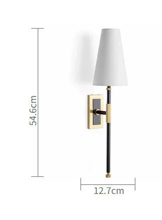 ديكوربايتس™ مصباح حائط LED من القماش النحاسي لغرفة النوم وإضاءة القراءة والديكور