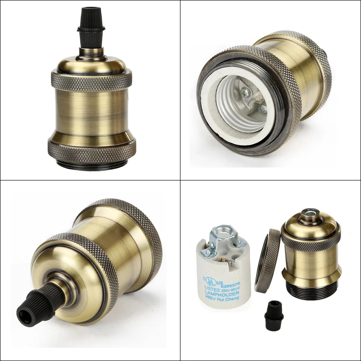 DecorBites™ Industrial E27 Screw Base Lamp Holder Ceiling Light Fixture