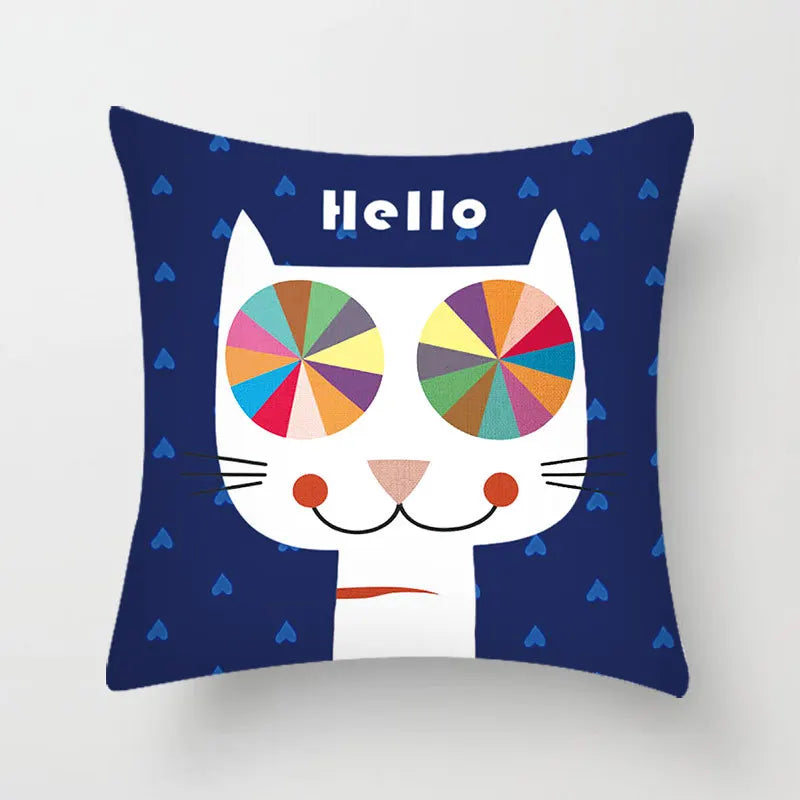 Cat Pattern Pillow Cover