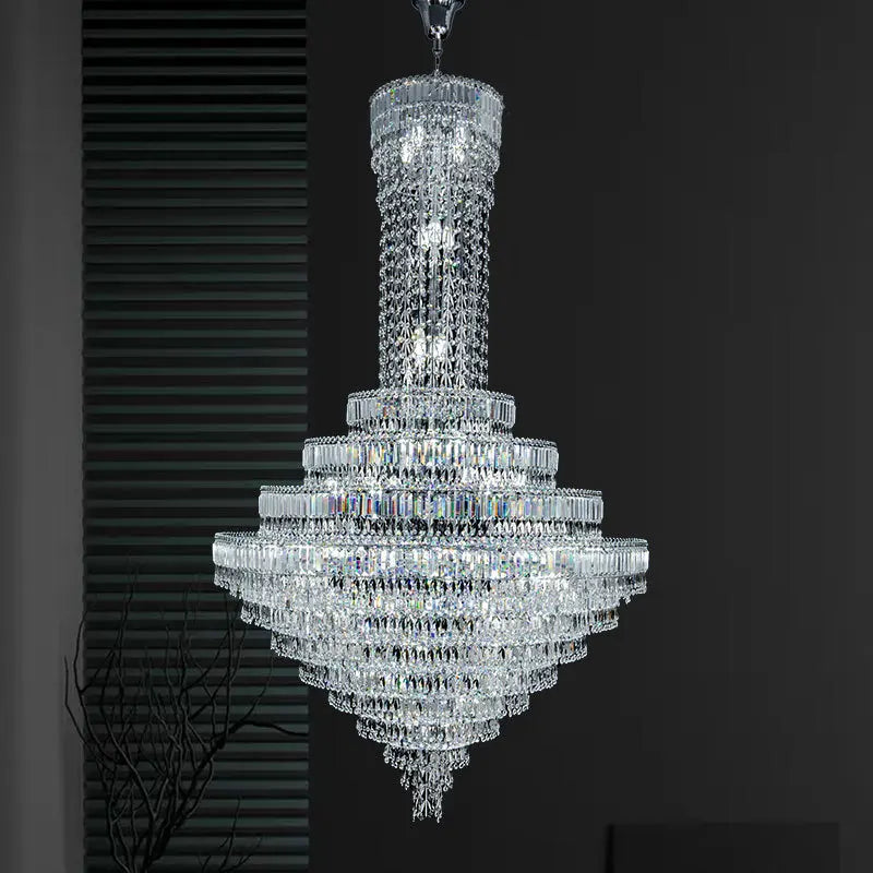 DecorBites™ Crystal Chandelier: Luxury Modern Staircase & Living Room, Hotel & Villa Lighting