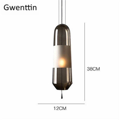 DecorBites™ Glass Pendant Lights for Dining Room Bedroom, LED Industrial Hanging Lamp, Modern Home Decor