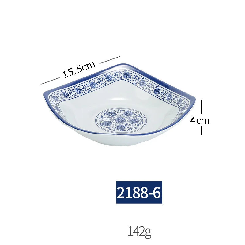 DecorBites™ Blue and White Imitation Porcelain Dinner Set