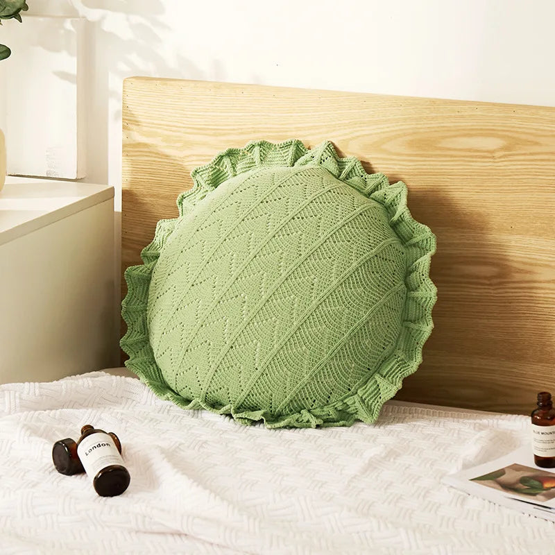 وسائد ديكوربايتس™ ثلاثية الأبعاد بنقشة زهور - وسائد بتلات بيضاء لديكور المنزل بمقاس 50×50 سم