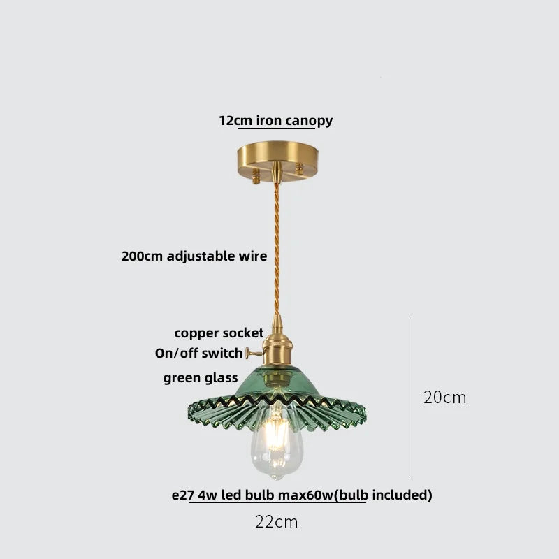 DecorBites™ Green Glass LED Pendant Lights | Nordic Modern Kitchen Hanging Lamp Fixtures