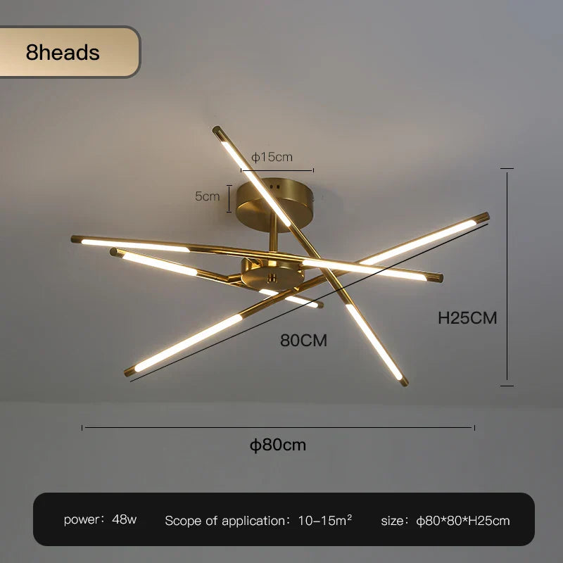 Decorbites™ Gold LED Deckenleuchter für Wohnzimmer Schlafzimmer Küche - Dimmbare Pendelleuchte