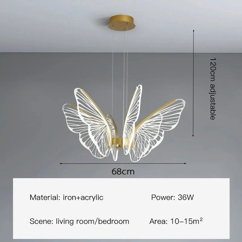 Lámparas de araña LED con forma de mariposa DecorBites™: Luminarias modernas para la decoración del hogar