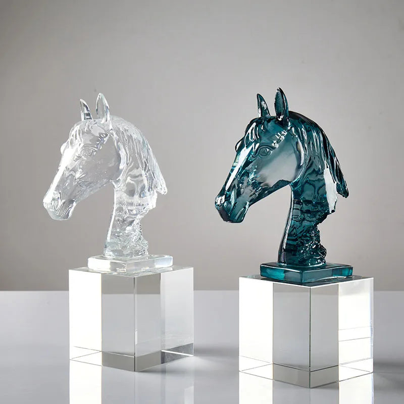 DecorBites™ Horse Head Crystal Statue - Decorative Room Sculpture