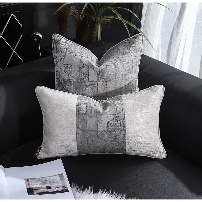 Fundas de almohada lumbar DecorBites™ de satén dorado esmerilado - Fundas de cojín de sofá de lujo