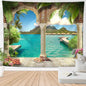 Decobites Vacation Landscape Tapestries: Customizable Fabric Decor for Living Room and Bedroom