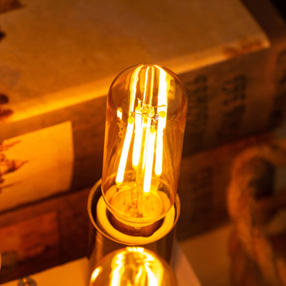 DecorBites™ Gold Tint Tubular LED Bulb E12 E14 Candelabra Dimmable 4W T25 T6