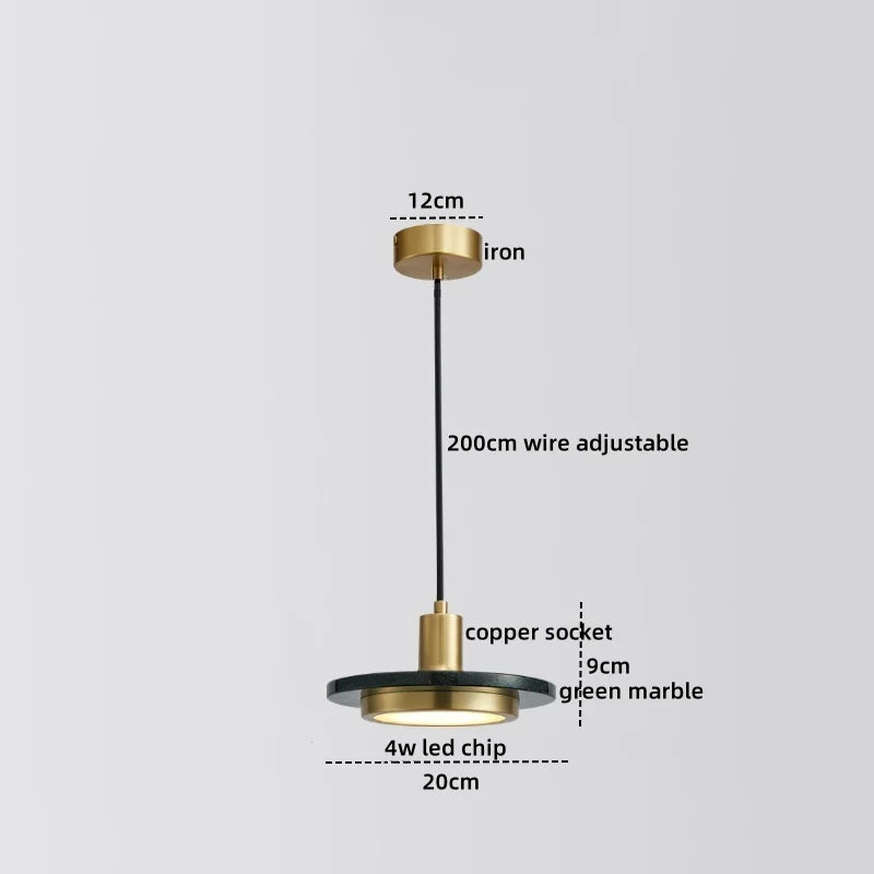 DecorBites™ LED Marble Pendant Lamp: Modern Luxury Hanging Light for Home, Restaurant & Bedroom