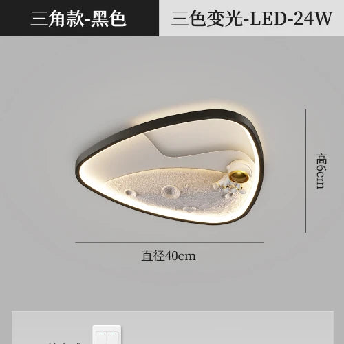 Lámpara de techo acrílica DecorBites™ Astronauta Luna: Iluminación moderna para el hogar, la oficina y la cafetería