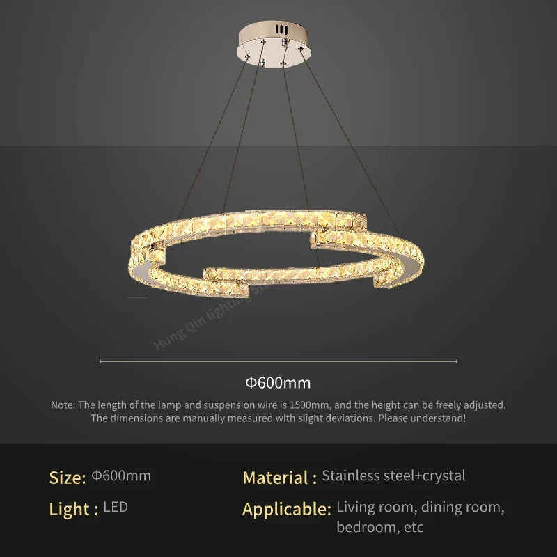 DecorBites™ Circular Crystal Pendant Light Chandelier for Living Room