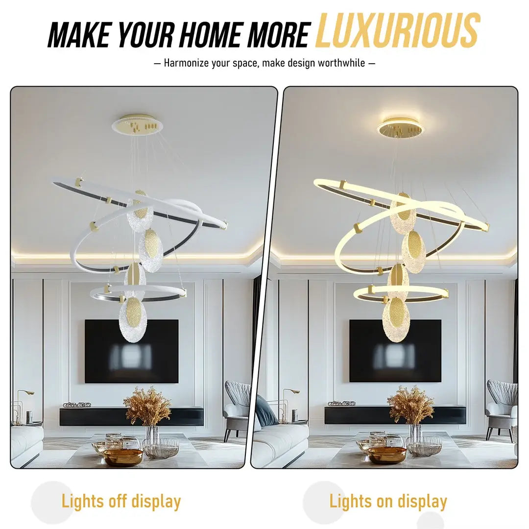 DecorBites™ Modern 3-Layer LED Chandelier Pendant Light