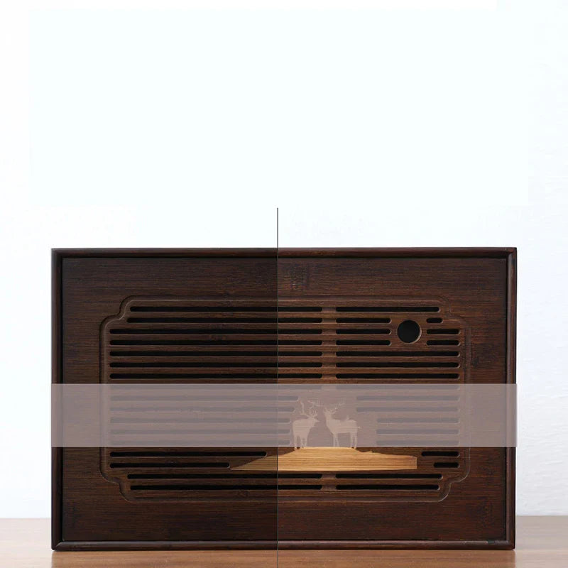 صينية شاي من الخيزران من DecorBites™: صينية شاي مستطيلة طبيعية لمجموعة شاي الكونغ فو