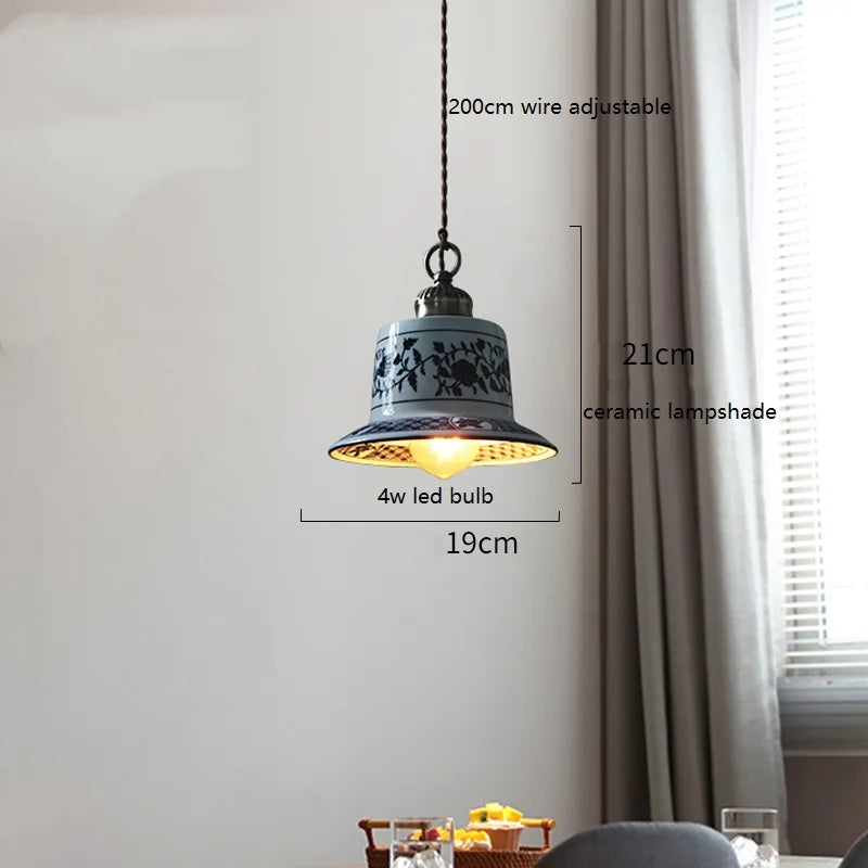 DecorBites™ Ceramic LED Pendant Lamp: Modern Simple Indoor Decor Lighting for Home & Restaurant