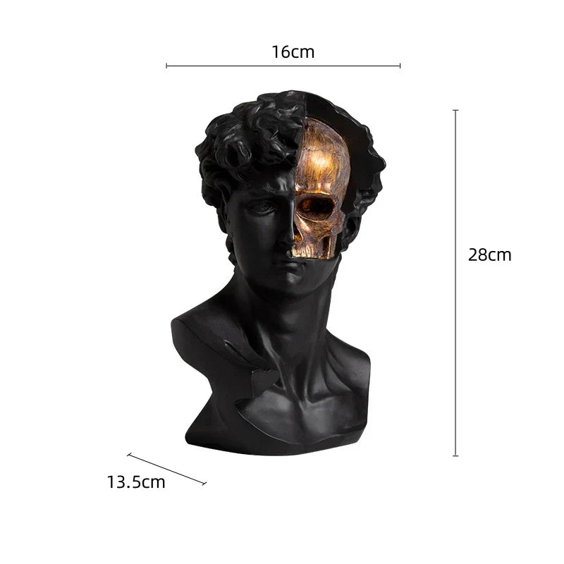 Estatua de resina abstracta de esqueleto dorado Decorbites™ para decoración del hogar