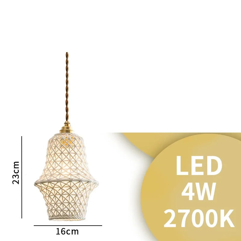 DecorBites™ Ceramic LED Pendant Lights: Modern Copper Hanging Lamp for Home Indoor Lighting