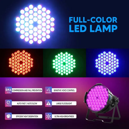 Decorbites™ Großer Wagen 54*3W Bunte Bühnenbeleuchtung mit DMX-Controller für Hochzeitsaufführungen