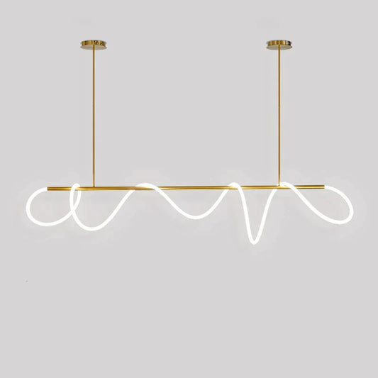 DecorBites™ Circle Note Linear Light: Modern Minimalist Nordic Pendant Lamp for Bedroom, Living Room