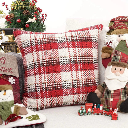 DecorBites™ Buffalo Plaid Cotton Linen Sofa Cushion Cover Pillowcase