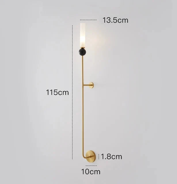 مصباح حائط نحاسي من DecorBites™: مصباح معلق من الرخام بتصميم نورديك عصري لغرفة المعيشة وغرفة النوم