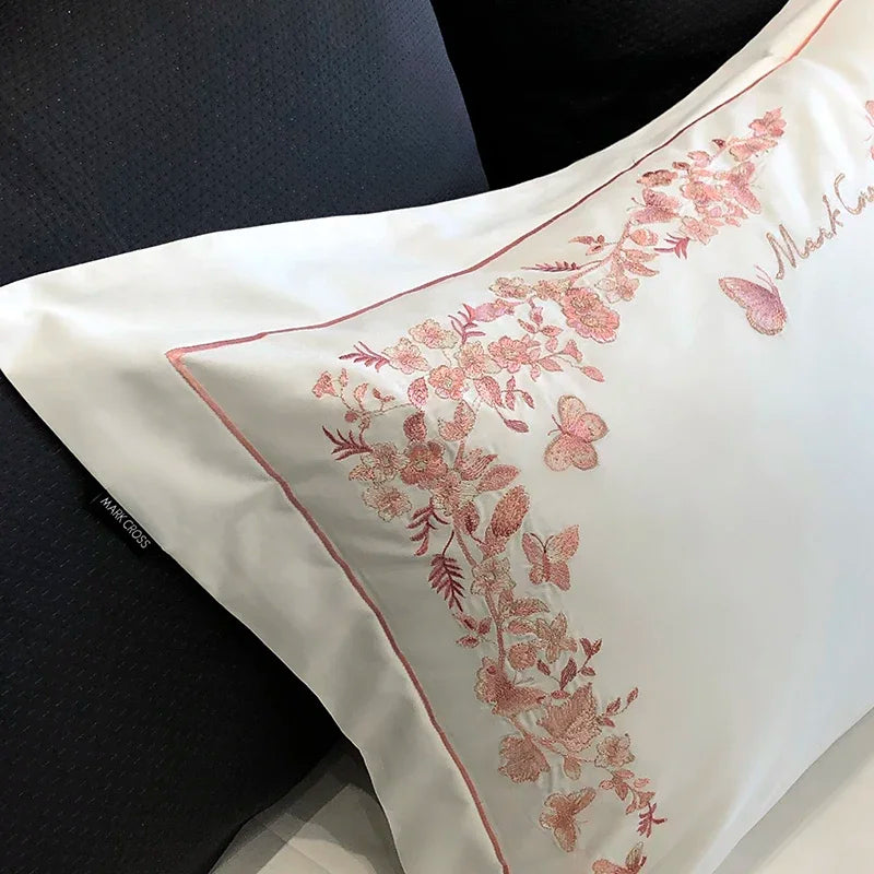 DecorBites™ Egyptian Cotton Bedding Sets in White, Queen King Ru Size Bed Linens