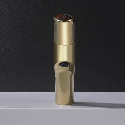 Grifo de lavabo DecorBites™ Gold: Grifo monomando con pulsador para baño, de latón.