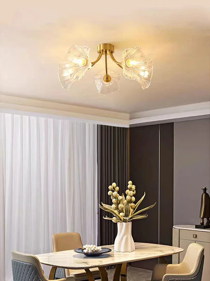 DecorBites™ Glass Flower Chandelier Ceiling Light for Bedroom Living Room Hallway Kitchen