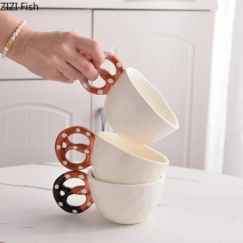 DecorBites™ Alkali Water Biscuit Mug Set - Ceramic Tea & Coffee Cup for Dining Table