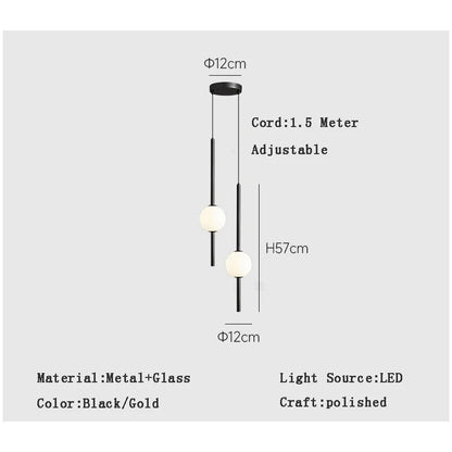 DecorBites™ Gold Pendant Light, Modern 1-Light Ceiling Fixture for Bedroom and Living Room