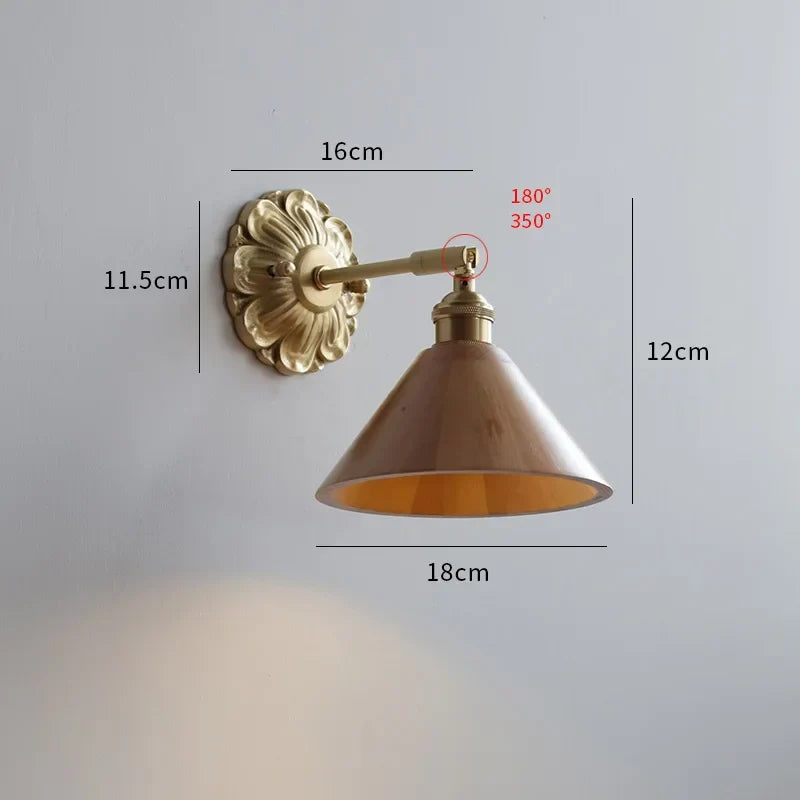 Decorbites™ Grüne Glas-LED-Wandleuchte mit Kupferbasis für Schlafzimmer und Wohnzimmer