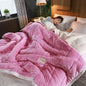 Decobites Cozy 3-Layer Coral Fleece Blanket for Winter Bedding