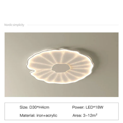 DecorBites™ Lotus Leaf Design LED Ceiling Lamp: Smart Chandelier Light for Home Décor
