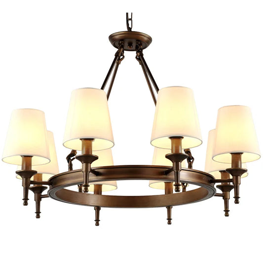 Lámpara de techo colgante DecorBites™ estilo retro campestre con pantalla de tela para decoración del hogar e interiores.