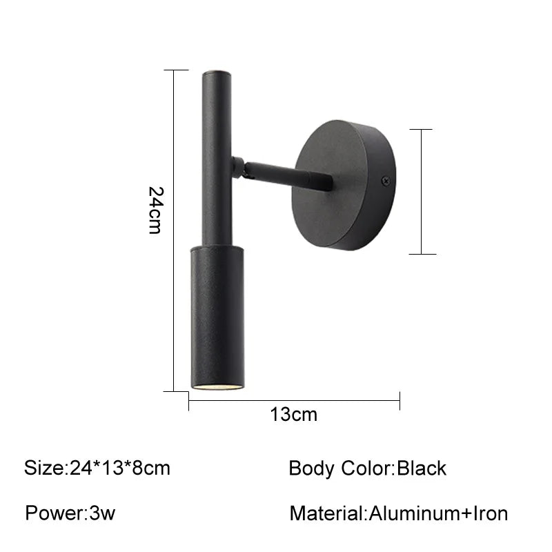 DecorBites™ LED Rotatable Wall Lamp 3W Spotlight Bedroom Sconce Light Fixture