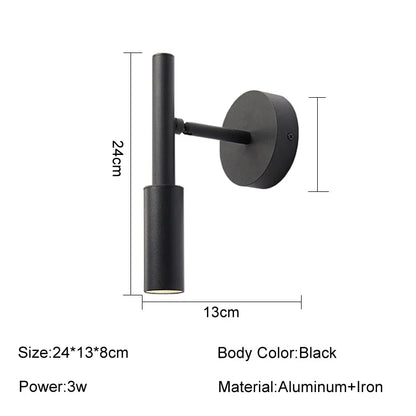 DecorBites™ LED Rotatable Wall Lamp 3W Spotlight Bedroom Sconce Light Fixture