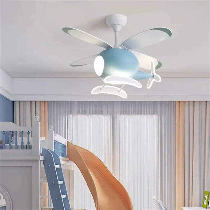DecorBites™ Helicopter Ceiling Fan Chandeliers: Nordic Creative Kids Room Decor Lamp